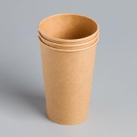 Стакан одноразовый бумажный «Крафт» универсальный, 400 мл, диаметр 90 мм, МИКС