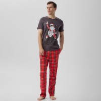 Пижама новогодняя мужская KAFTAN "Рок", цвет серый, размер 48