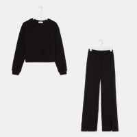 Костюм женский (джемпер, брюки) MIST, размер 48-50, чёрный