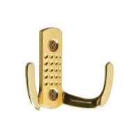Крючок мебельный ТУНДРА TKd=011, двухрожковый, золото