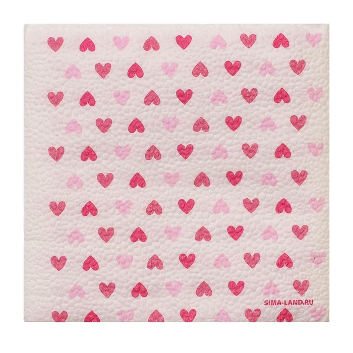 Салфетки бумажные однослойные «Сердца», 24×24 см, 20 шт. Салфетки бумажные однослойные «Сердца», 24×24 см, 20 шт.