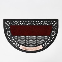 Коврик придверный Доляна Welcome, полукруглый, узор, 50×80 см, МИКС