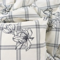 Постельное бельё "Этель" Дуэт Ink flowers 143*215 см-2 шт., 220*240 см, 70*70 см-2 шт, бязь 125 г/м2, хл 100%