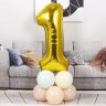 Шар фольгированный 40" «Цифра 1», цвет золотой
