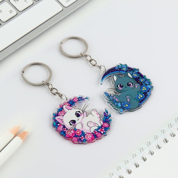 Брелок для ключей «Котики» парный набор, 2 шт.