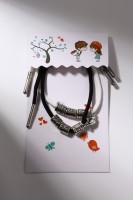 Браслеты парные «Неразлучники» на магните, Love с сердцем, чёрно-белые, d=8 см