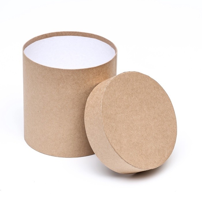 Набор круглых коробок 4 в 1 «Крафт однотонный», 20×20 - 11×11 см