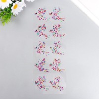 Наклейка пластик стразы "Голуби" разноцветные 32х10,5 см