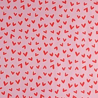 Бумага упаковочная крафтовая белая «Красные сердечки», 50 x 70 см