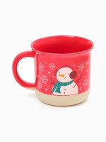 Кружка новогодняя керамическая «Зимний снеговик», 400 мл, ручная работа