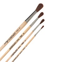 Набор кистей Пони 4 штуки, Calligrata №1 (круглые №: 2,3,5,8) ручка дерево, пакет