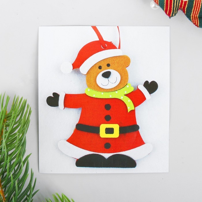 Ёлочное украшение из фетра «Новогодний мишка», набор для творчества, своими руками