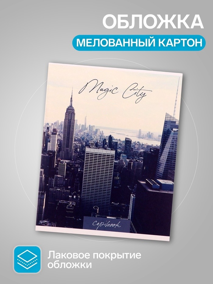 Набор тетрадей, 48 листов в клетку Calligrata «Города», серые листы, 5 штук Набор тетрадей, 48 листов в клетку Calligrata «Города», серые листы, 5 штук
