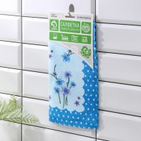 Салфетка для уборки Доляна «Полевые цветы», 29×29 см, микрофибра, МИКС