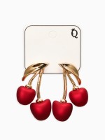 Серьги «Вишня», красные в золоте