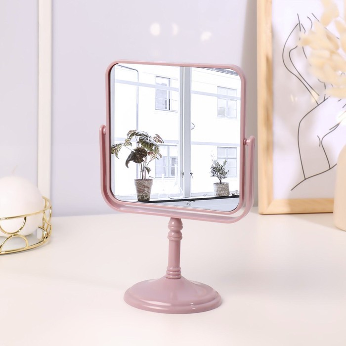 Зеркало настольное, двустороннее, зеркальная поверхность 15 × 15 см, цвет МИКС Зеркало настольное, двустороннее, зеркальная поверхность 15 × 15 см, цвет МИКС