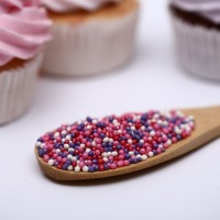 Посыпка кондитерская с мягким центром «Бисер»: сиреневый, красный, розовый, серебро, 50 г