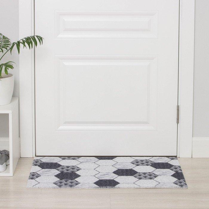 Коврик придверный грязезащитный Доляна «Мрамор», 50×80 см