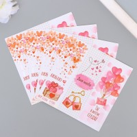 Наклейка бумага "Любовь" 3х9 см лист 10х10 см