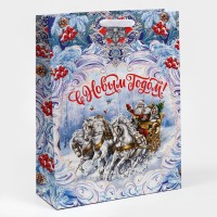 Пакет подарочный новогодний ламинированный «С Новым годом», L 31×40×11.5 см