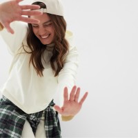 Костюм женский (толстовка, брюки) MIST, размер 40-42, молочный