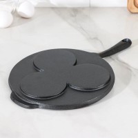 Сковорода-оладница, d=19,5 см, пластиковая ручка, цвет чёрный