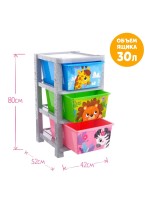 Комод пластиковый детский «Весёлый зоопарк», 3 секции