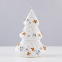 Свеча декоративная "Снежная ёлочка", 11,5х7,5х6 см, белый