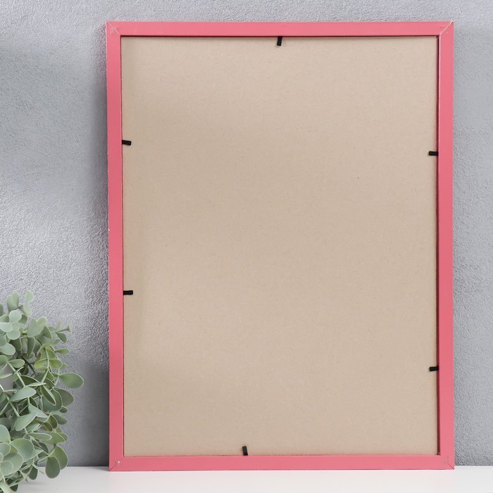 Фоторамка МДФ 30х40 см, №6, шир. 18 мм, толщ. 12 мм, розовый (пластиковый экран)