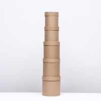 Набор круглых подарочных коробок 5 в 1 «Крафт однотонный», 20×20 - 11×11 см