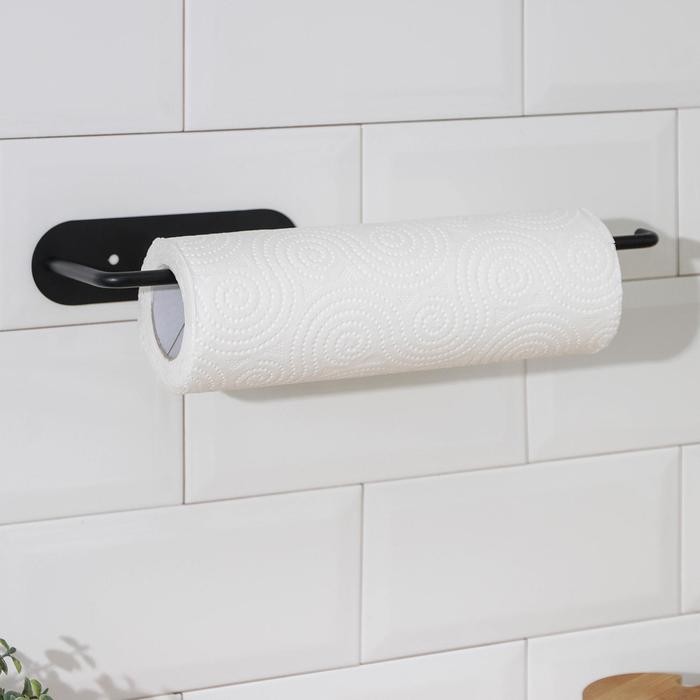Держатель для бумажных полотенец подвесной Доляна 26×1.5×12 см, чёрный