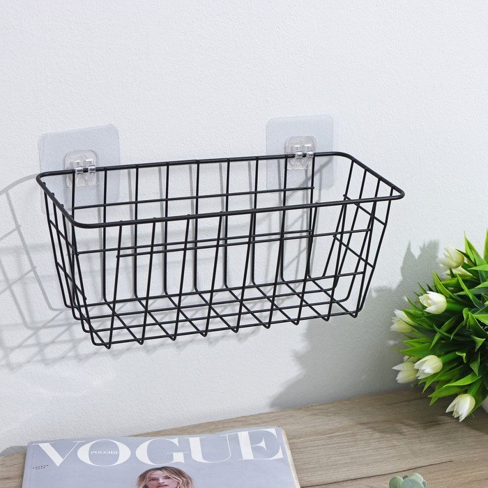 Корзина для мелочей Доляна, 29×12×12 см, чёрная