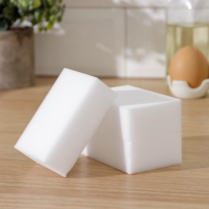 Губка меламиновая для удаления пятен Доляна, 2 шт, 9×6×3 см