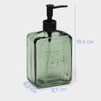 Дозатор для мыла SAVANNA, стекло, 580 мл, зелёный