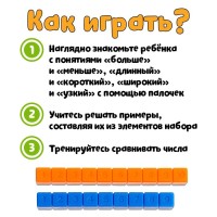 Счётные палочки по методике Кюизенера , 32 шт.