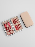 Набор маникюрный, 7 предметов, в футляре, бежевый