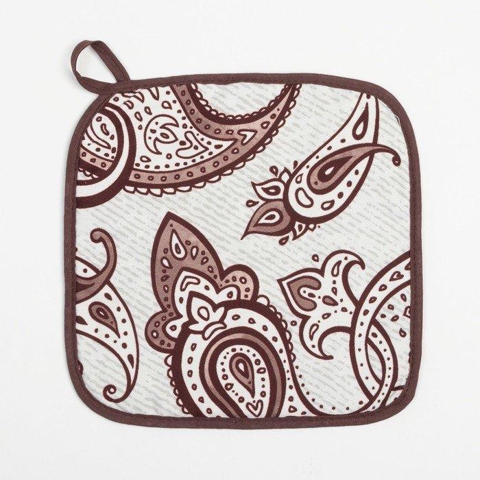 Прихватка "Этель" Восточные узоры 19х19 см, 100% хл, ватин 250г/м2 (двухсторонняя)