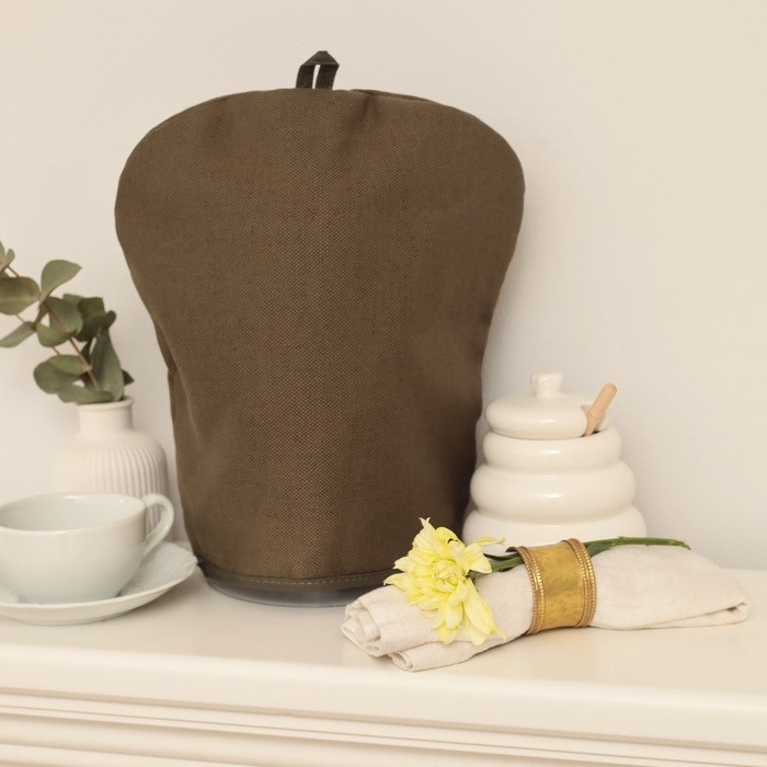 Грелка на чайник Этель Home collection green МИКС 28х28см, 45%лён, 55%хл