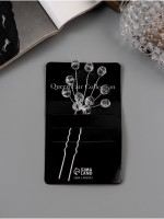 Шпилька для волос QF «Эмилия», шарики, 9×5 см, прозрачная