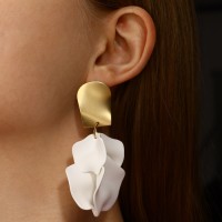 Серьги ассорти «Ветер» неровность, цвет бело-золотой