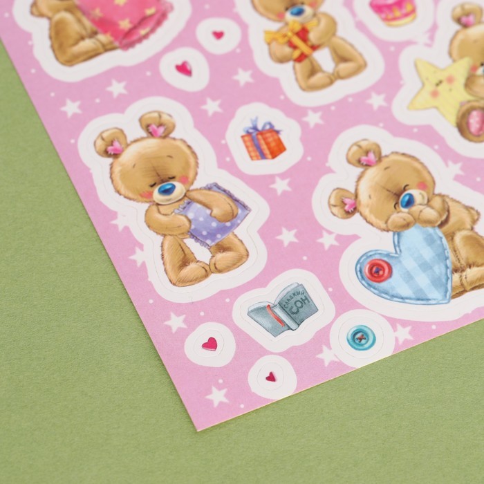 Бумажные наклейки «Мишутки», 11 х 16 см Бумажные наклейки «Мишутки», 11 х 16 см