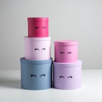 Набор коробок для цветов 5 в 1, упаковка подарочная, «Глазки», 14×14×13 см - 22×22×19.5 см