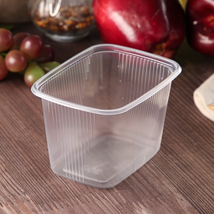 Контейнер одноразовый «Юпласт», 500 гр, 10,8×8,2×10,6 см, прямоугольный, цвет прозрачный