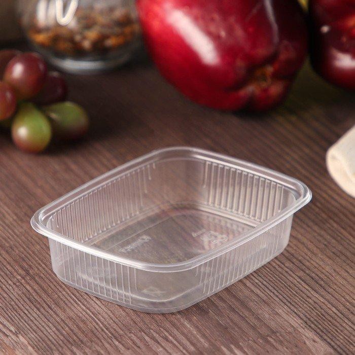 Контейнер одноразовый «Юпласт», 500 гр, 10,8×8,2×10,6 см, прямоугольный, цвет прозрачный