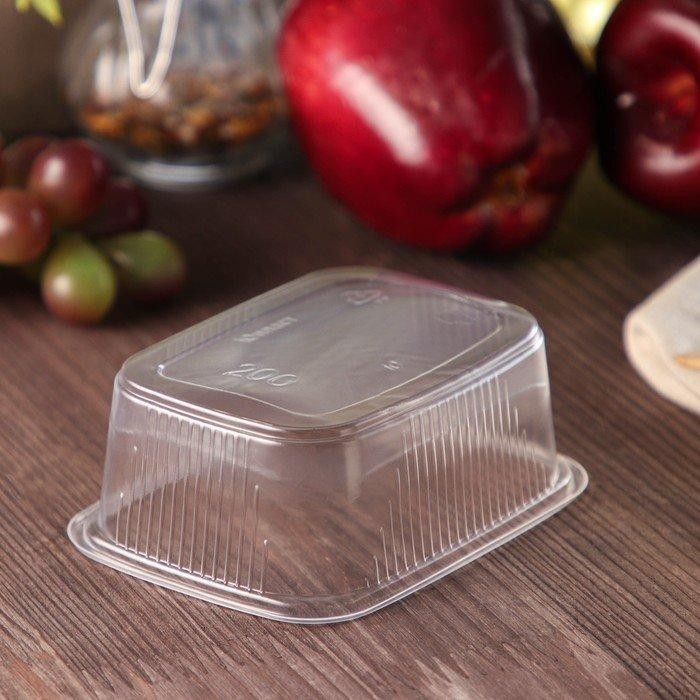 Контейнер одноразовый «Юпласт», 500 гр, 10,8×8,2×10,6 см, прямоугольный, цвет прозрачный