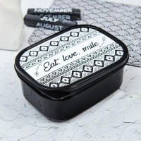 Ланч-бокс прямоугольный Сима-ленд «Ешь, люби улыбайся», 500 мл, чёрный