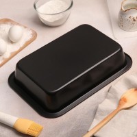 Противень Доляна «Прямоугольник. Жаклин», 47,5×31,5×5 см, антипригарное покрытие, цвет чёрный