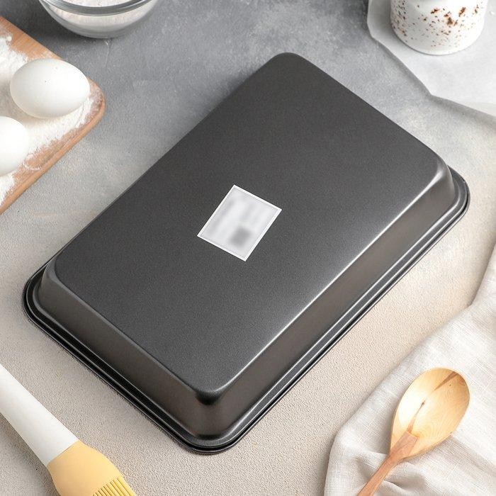 Противень Доляна «Прямоугольник. Жаклин», 47,5×31,5×5 см, антипригарное покрытие, цвет чёрный