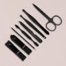 Набор маникюрный Black, 8 предметов, в футляре, чёрный