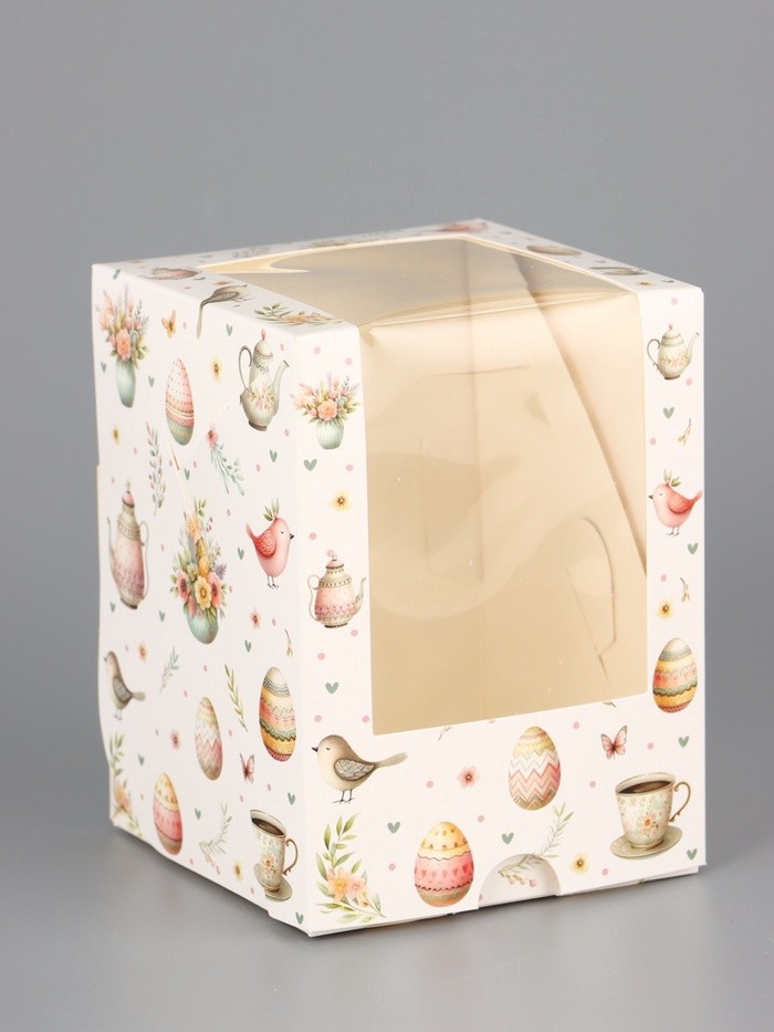 Коробка подарочная пасхальная с окном «Пасхальное чаепитие» 9.5×9.5×12.5 см Коробка подарочная пасхальная с окном «Пасхальное чаепитие» 9.5×9.5×12.5 см